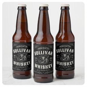 Antieke drank ADD NAME Oude Grim Reaper Whiskey  Bier Etiket