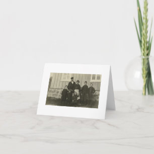 Antieke echte fotokaart van Noorse familie briefka Notitiekaartje