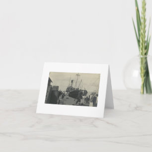 Antieke echte fotokaart van schip Leeg van binne Notitiekaartje