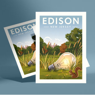 Antieke Edison New Jersey Briefkaart