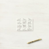 Antieke Eenhoring Gravure Vintage Zoölogie Specime Post-it® Notes (Op bureau)