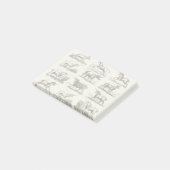 Antieke Eenhoring Gravure Vintage Zoölogie Specime Post-it® Notes (Schuin)