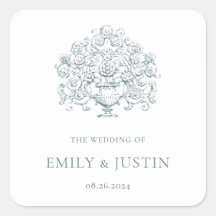 Antieke Elegante Stofblauwe Barokke Trouw