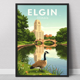 Antieke Elgin Illinois Poster