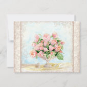 Antieke Engelse Roos Bloemige Wervelende Trouw- Save The Date (Achterkant)