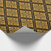 Antieke engelse teeltegel die glanzend helder goud cadeaupapier (Hoek)