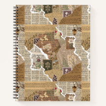 Antieke Ephemera Collage Esthetiek Deluxe Journaal