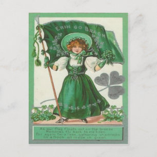 Antieke Erin Go Bragh St. Patrick's Dag kaart