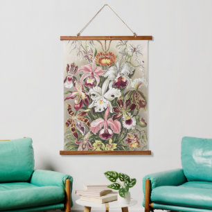 Antieke Ernst Haeckel Orchidee Botanische Print Hangend Wandkleed