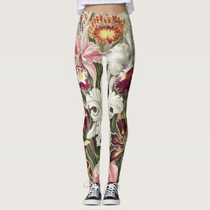 Antieke Ernst Haeckel Orchidee Botanische Print Leggings