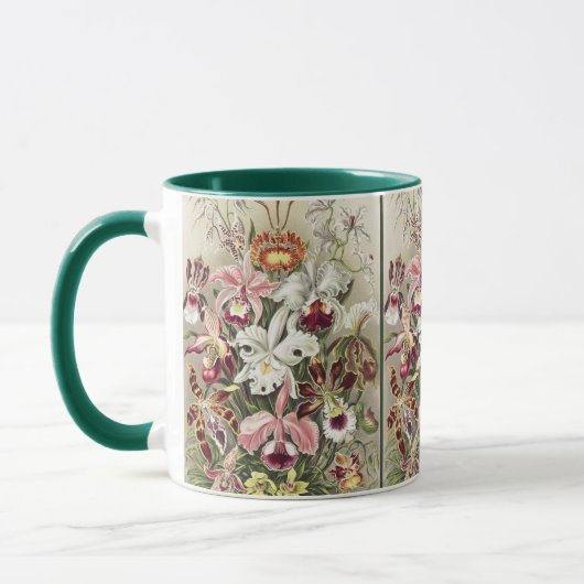 Antieke Ernst Haeckel Orchidee Botanische Print Mok (Links)