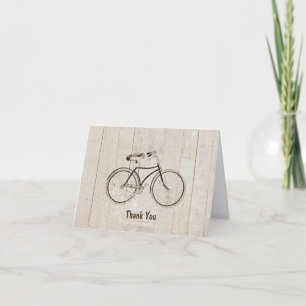 Antieke Fiets Bicycle Rustieke Houten Dankkaart Bedankkaart