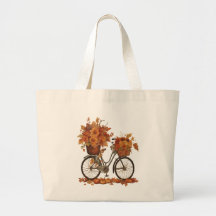 Antieke Fiets & Herfst Oogst Aquarel Bloem