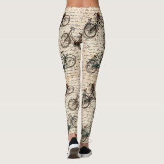 Antieke fiets letters leggings