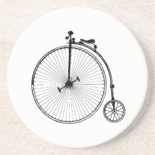 Antieke fiets zandsteen onderzetter