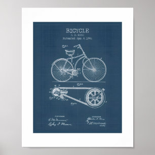 Antieke Fietspatent Blauwdruk Poster Antiek
