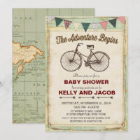 Antieke Fietswanderingen Baby Shower Uitnodiging