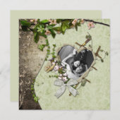 Antieke foto hart uitsnede Save The Date (Voorkant / Achterkant)