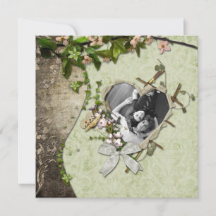 Antieke foto hart uitsnede Save The Date