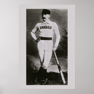 Antieke foto, sport Chicago honkbalspeler Poster