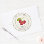 Antieke frambozenjam inmaaklabel ronde sticker (Envelop)