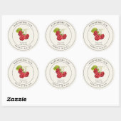 Antieke frambozenjam inmaaklabel ronde sticker (Vel)