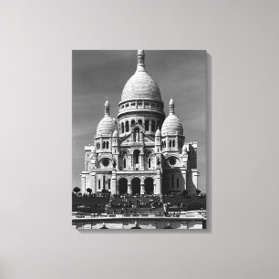 Antieke Frankrijk Parijs Sacre Coeur Basiliek Canvas Afdruk
