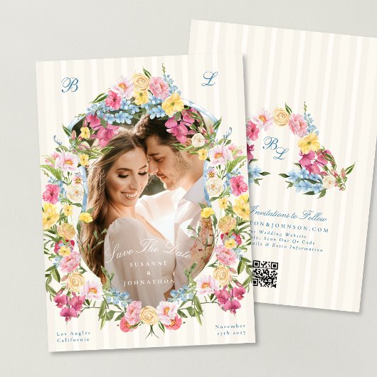 Antieke Franse fotolijst Monogram Trouwdag Save The Date