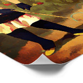 Antieke Franse kinderen - croquet Poster (Hoek)