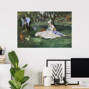 Antieke Franse tuin Monet Familie Manet Prent Poster