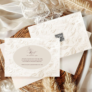 Antieke Franse Victoriaanse Bloemrijke Script QR C RSVP Kaartje