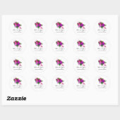 Antieke Fuchsia en Paarse Vervallen Trouwdag Ronde Sticker (Vel)