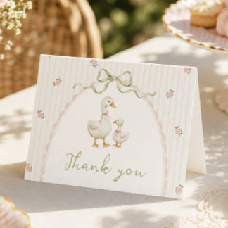 Antieke Gans Baby Shower Bedankkaart