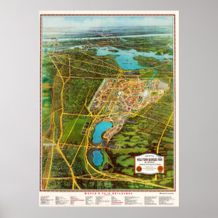 Antieke gedetailleerde New York kaartposter Poster