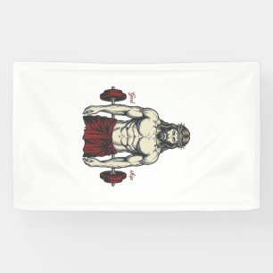Antieke Gegraveerde Geloof Sterkte Grafisch Ontwer Spandoek
