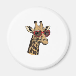 Antieke gegraveerde giraffe hart zonnebril ontwerp magneet