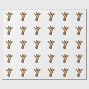Antieke gegraveerde giraffen kop vector ontwerp_1 cadeaupapier