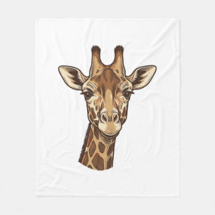 Antieke gegraveerde giraffen kop vector ontwerp_1 fleece deken