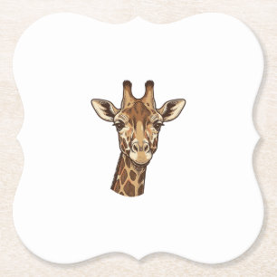 Antieke gegraveerde giraffen kop vector ontwerp_1 kartonnen onderzetters
