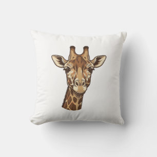 Antieke gegraveerde giraffen kop vector ontwerp_1 kussen