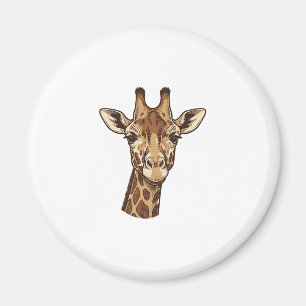 Antieke gegraveerde giraffen kop vector ontwerp_1 magneet