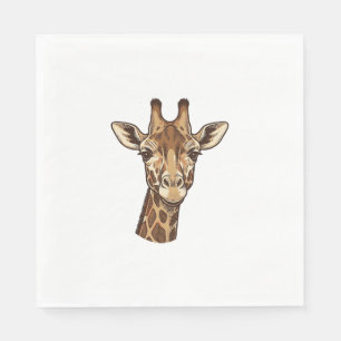 Antieke gegraveerde giraffen kop vector ontwerp_1 servet
