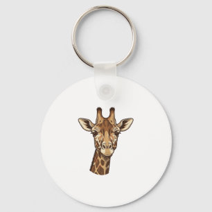 Antieke gegraveerde giraffen kop vector ontwerp_1 sleutelhanger