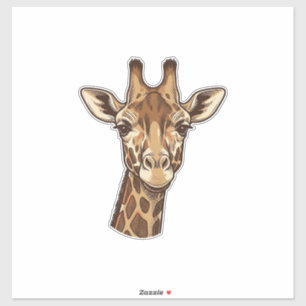 Antieke gegraveerde giraffen kop vector ontwerp_1 sticker