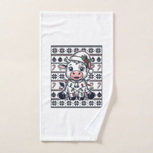 Antieke Gegraveerde Kerst Koebeest Horrorsweater O Handdoek