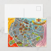 Antieke geïllustreerde Amsterdam kaart (Voorkant / Achterkant)
