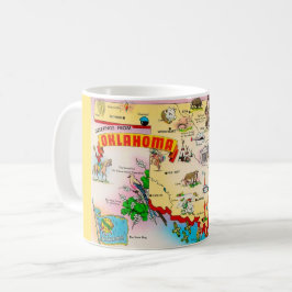 Antieke geïllustreerde kaart van Oklahoma Koffiemok
