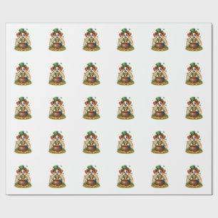Antieke Geluksbrengende Kabouter Puppy Regenboog P Cadeaupapier