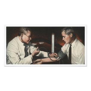 Antieke geneeskunde, dokter onderzoekt een zieke p foto afdruk
