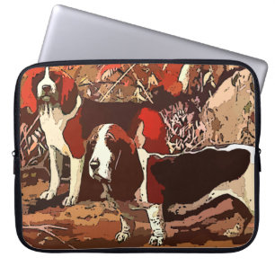 Antieke geschilderde Beagles Laptophoes Laptop Sleeve
